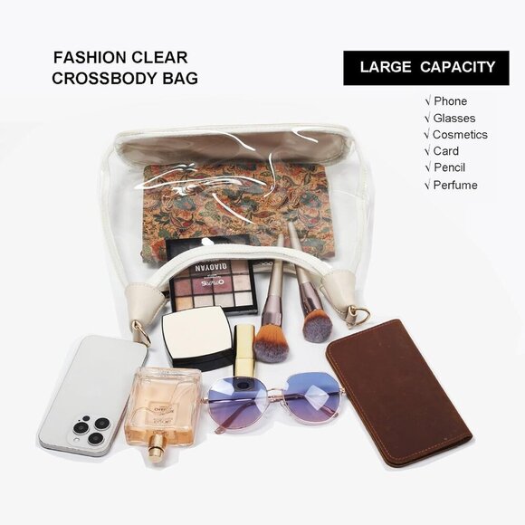Versatile Clear Crossbody Handbag - Chic Mini Clutch and Tote for Everyday Use - Picture 4 of 7